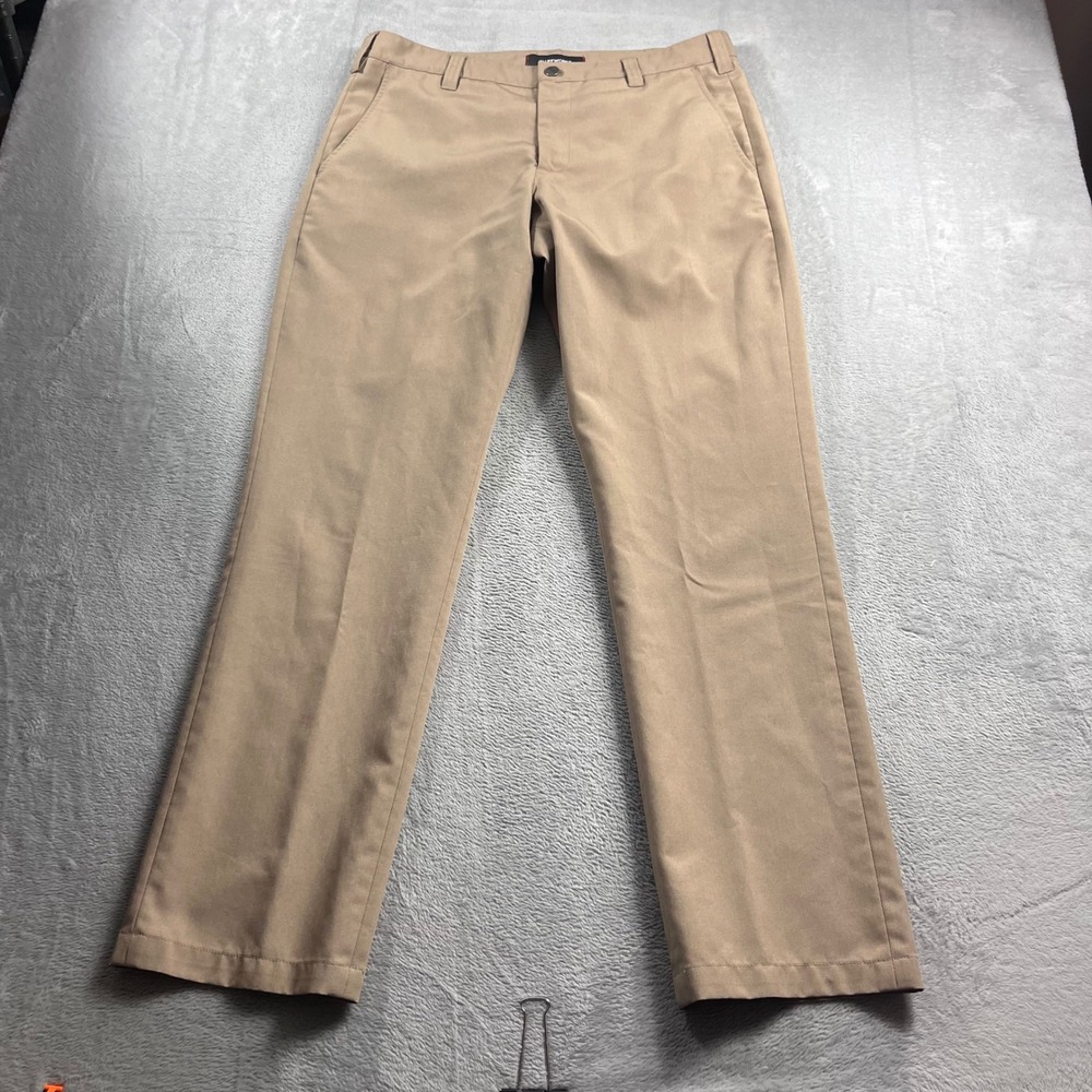Bluffworks Original Regular Fit Travel Pants Khaki Tan Mens 34x32 Polyester